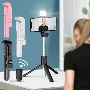 Bluetooth Selfie Stick Tripod Holder with Remote Shutter.